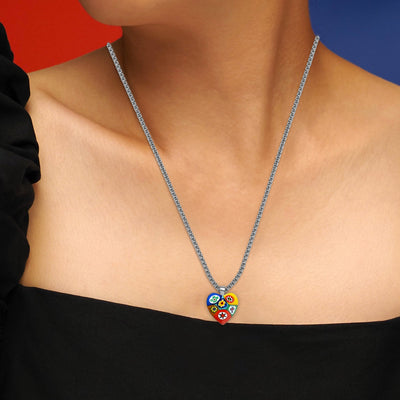 Six in Passion 心形吊墜頸鏈 - 2mm濶 低敏感316L鈦鋼 - 吊墜頸鏈