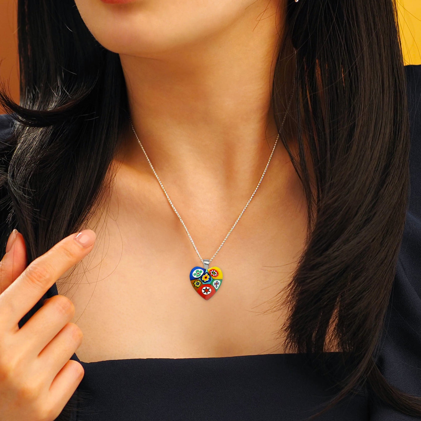 Six in Passion 心形吊墜頸鏈 - 2mm濶 低敏感316L鈦鋼 - 吊墜頸鏈