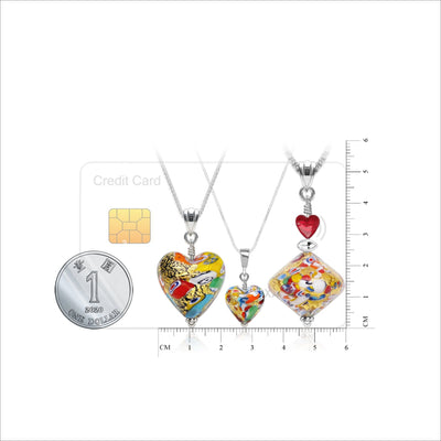 The Kiss 拉花心形頸鏈 - 2mm濶 低敏感316L鈦鋼 - 吊墜頸鏈