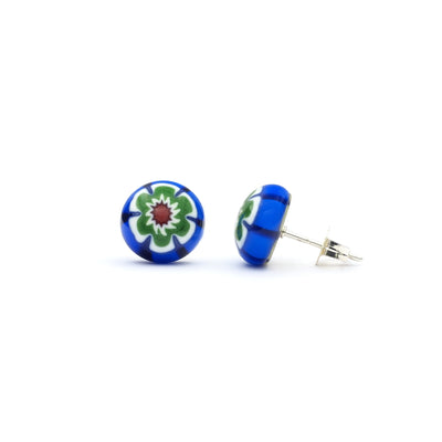 Art · Simple 圓形耳釘 10mm - 10mm 藍色1 - 耳環