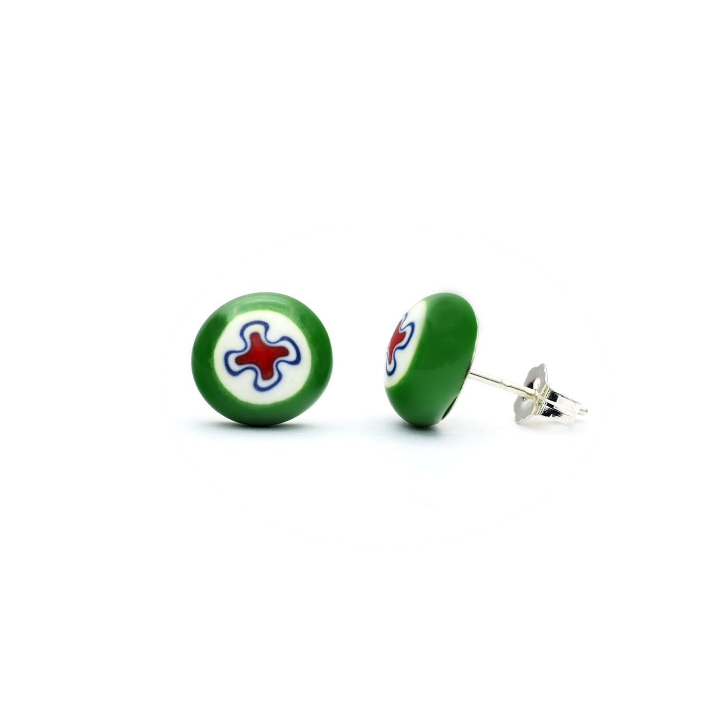 Art · Simple 圓形耳釘 10mm - 10mm 綠色 - 耳環