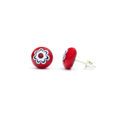 Art · Simple 圓形耳釘 10mm - 10mm 紅色 - 耳環