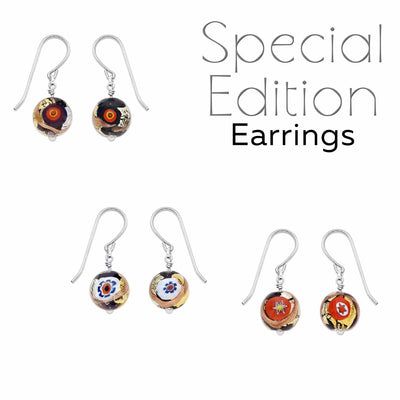 Art · Simple 特別版黑色耳環 - 紅色圖案 - 耳環