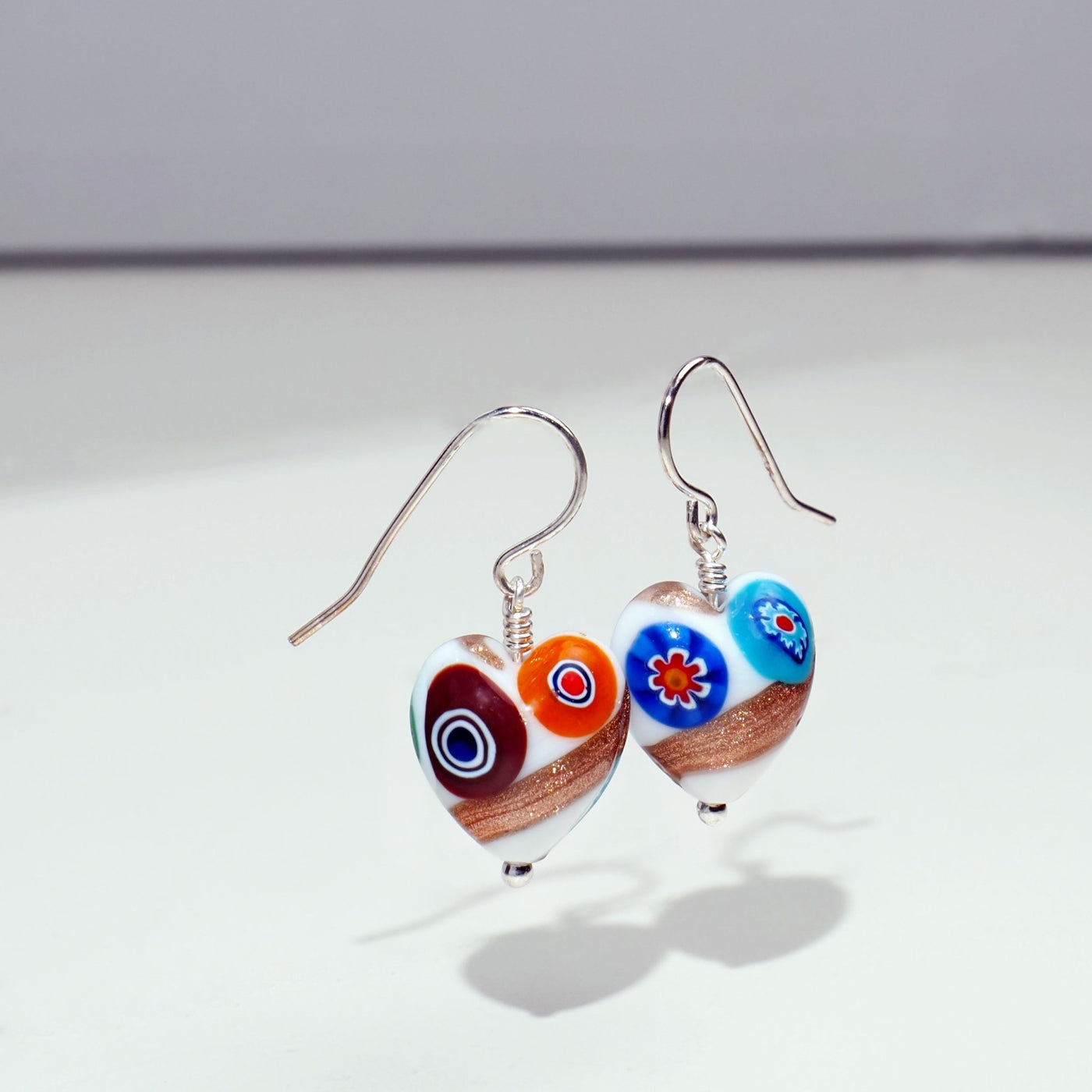 Art · Simple 白色心形耳環 - 耳環