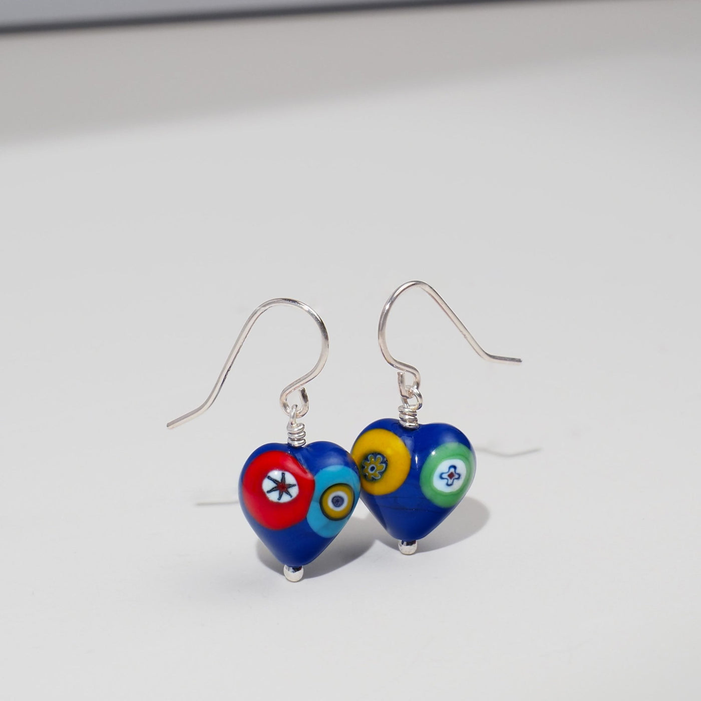 Art · Simple 藍色心形耳環 - 耳環