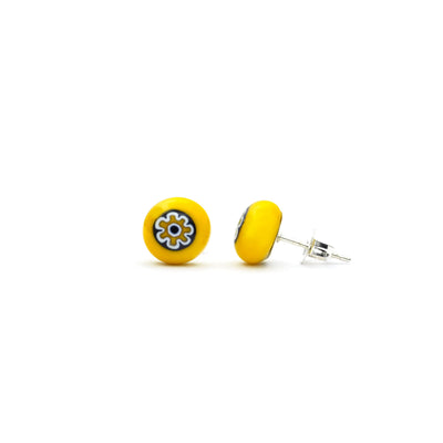 Art · Simple 圓形耳釘 8mm - 黃色1 - 耳環