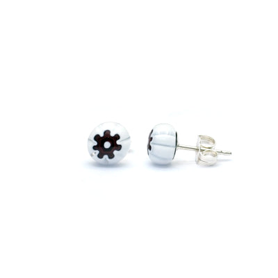 Art · Simple 圓形耳釘 8mm - 透明白色1 - 耳環