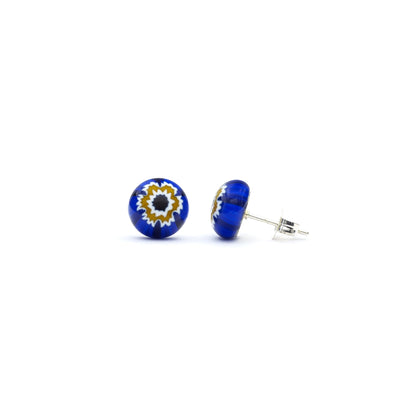 Art · Simple 圓形耳釘 8mm - 深藍色1 - 耳環