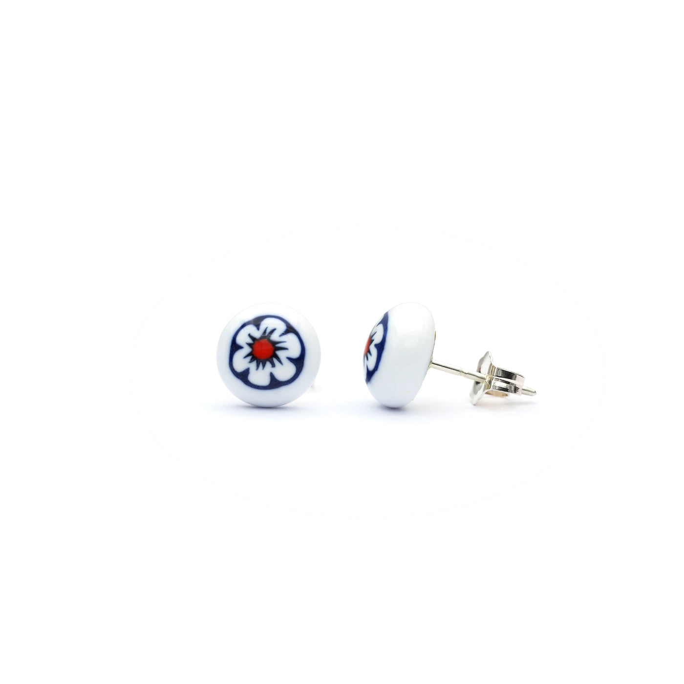 Art · Simple 圓形耳釘 8mm - 白色2 - 耳環
