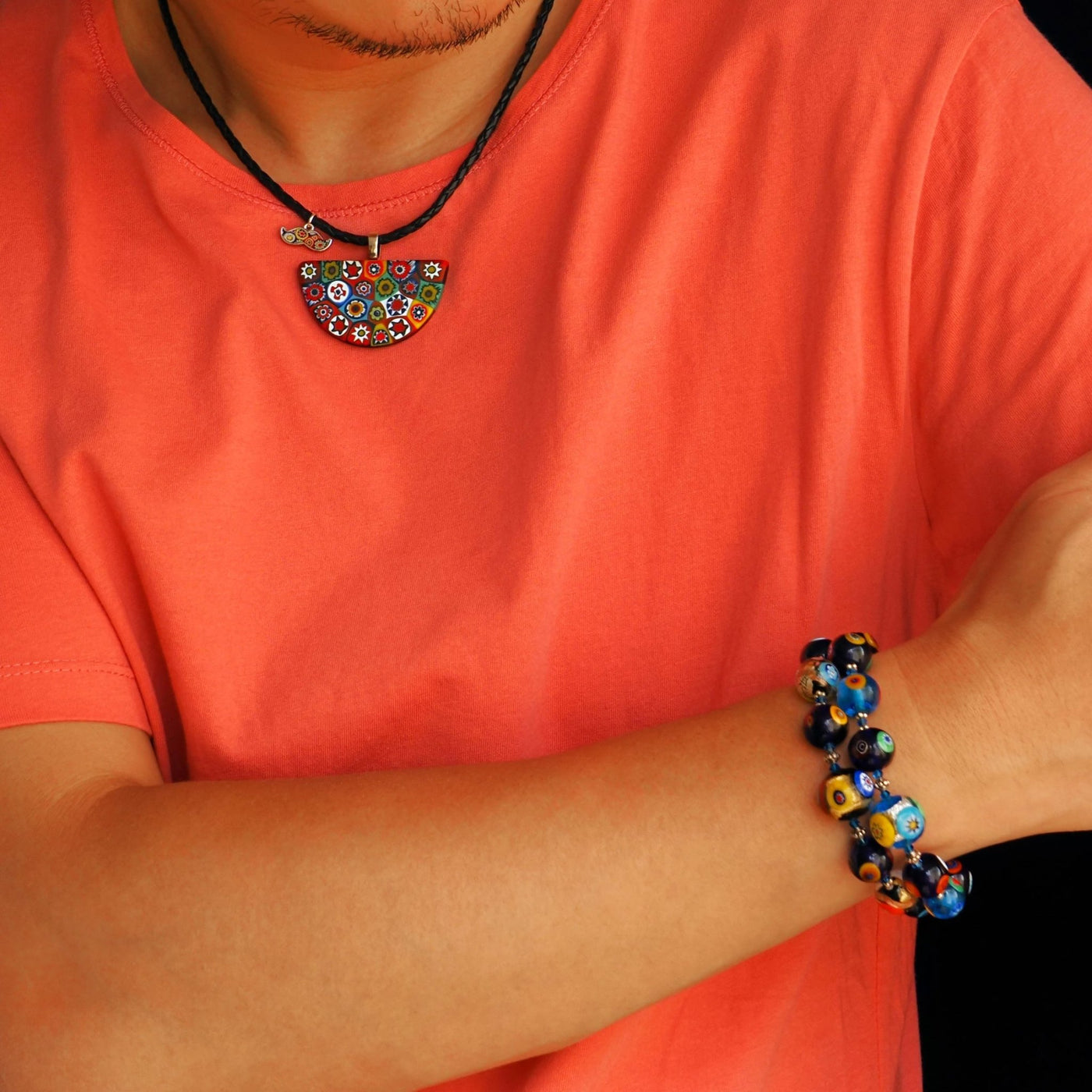 Artylish x Half Moon 半月形頸飾 - 皮革頸鏈 - 頸飾