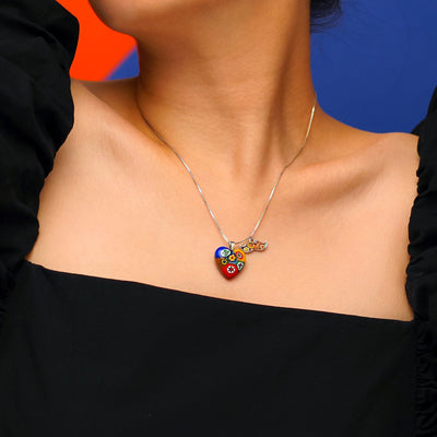 Six in Passion 心形吊墜頸鏈 - 半透明粉色 - 吊墜頸鏈