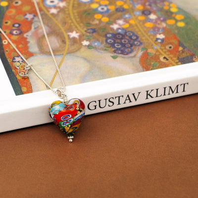 THE KISS 拉花心形頸鏈 - 啡色 皮革頸鏈 - 吊墜頸鏈