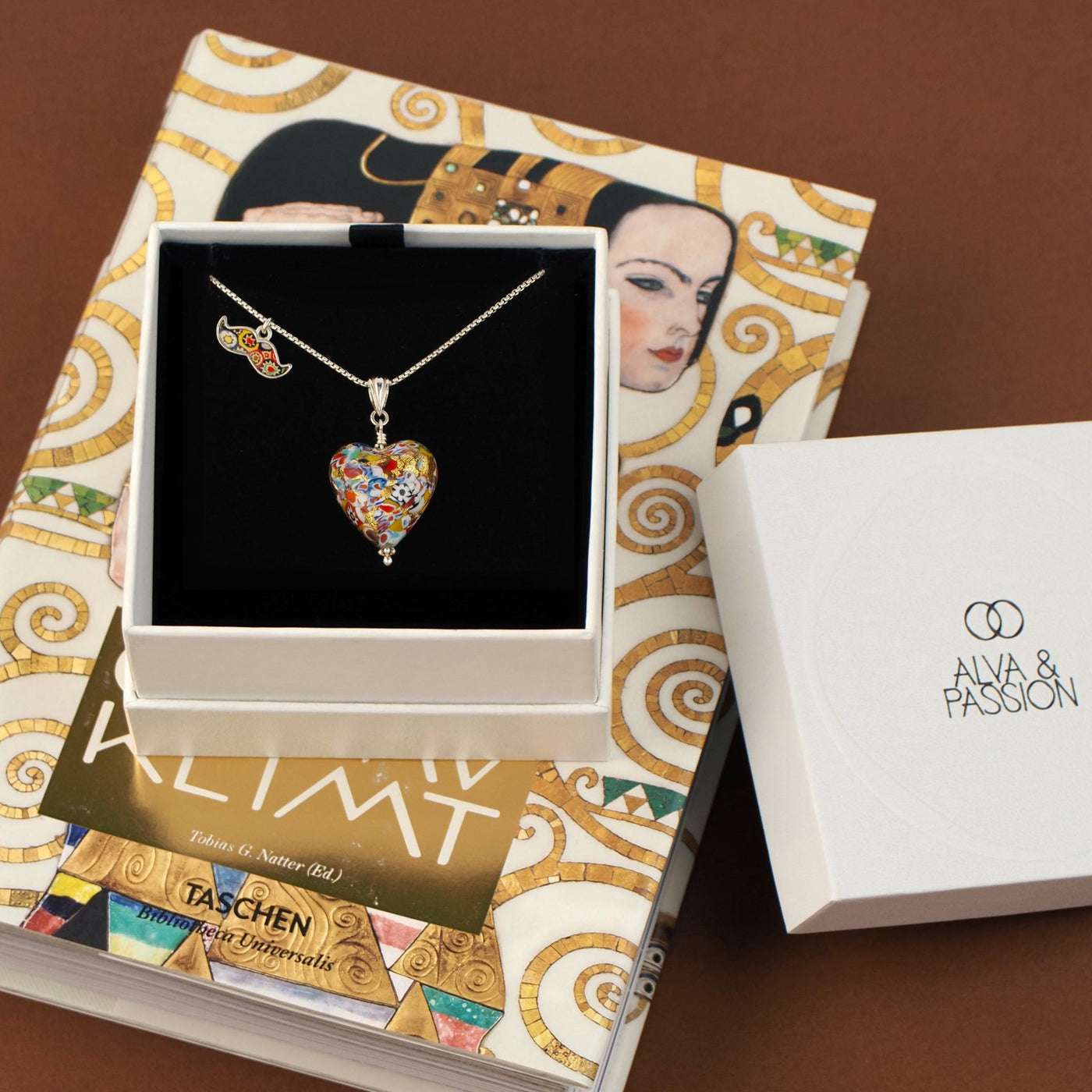 THE KISS 金色心形頸鏈 - 啡色 皮革頸鏈 - 吊墜頸鏈