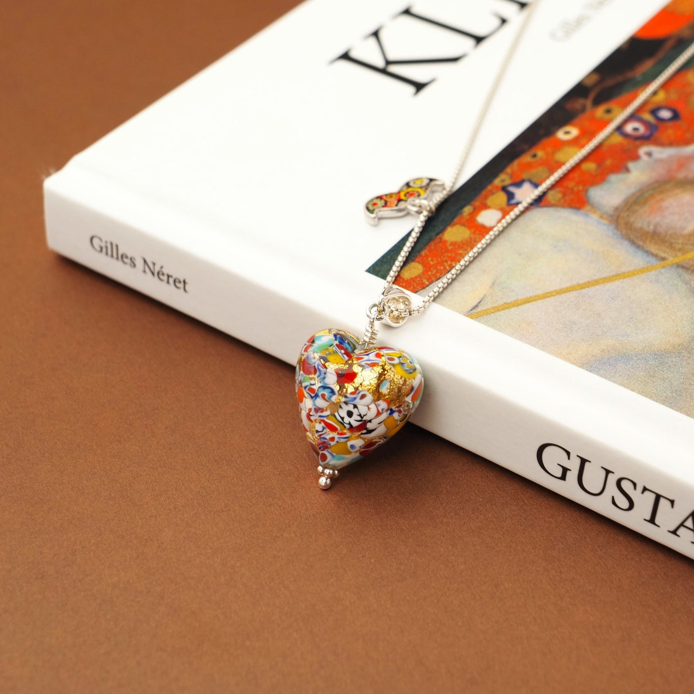 THE KISS 金色心形頸鏈 - 啡色 皮革頸鏈 - 吊墜頸鏈